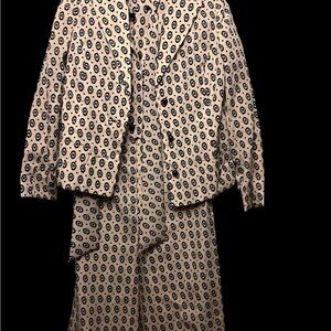 Beige & Black Patterned Short-Sleeve Maxi Dress